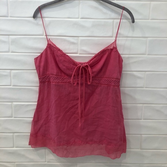 Elie Tahari Tops - Elie Tahari lace trim cami top pink